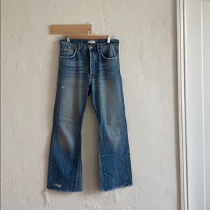 highwasted cropped jeans with flair